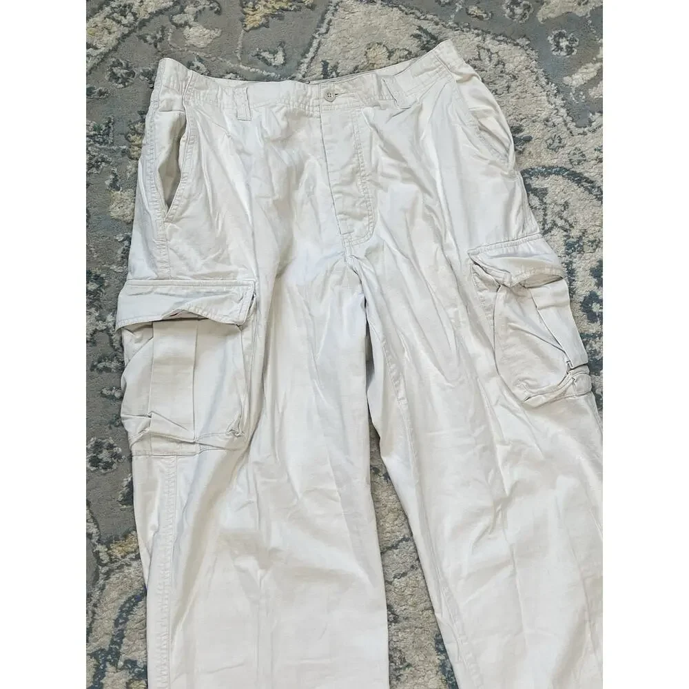 J.Crew Mens Cargo Pants 32x31 White Cotton Military Utility Straight Casual